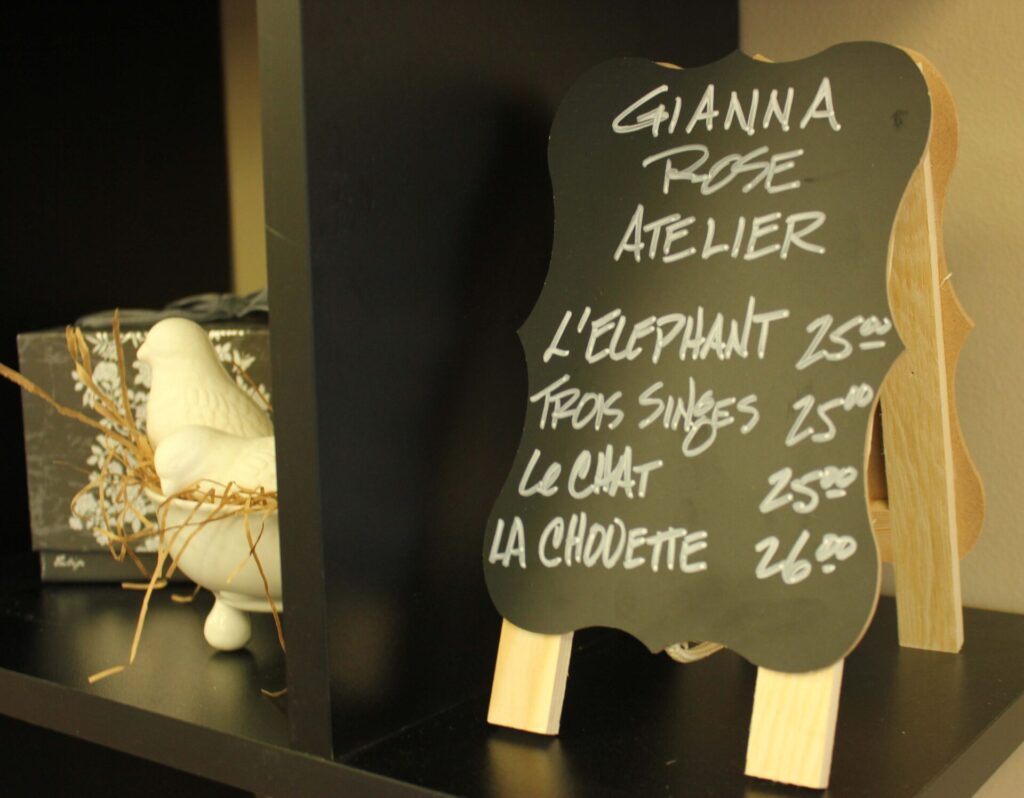 Gianna Rose Atelier are French-milled soaps carved in shapes of small animals from a chicken to three monkeys. 