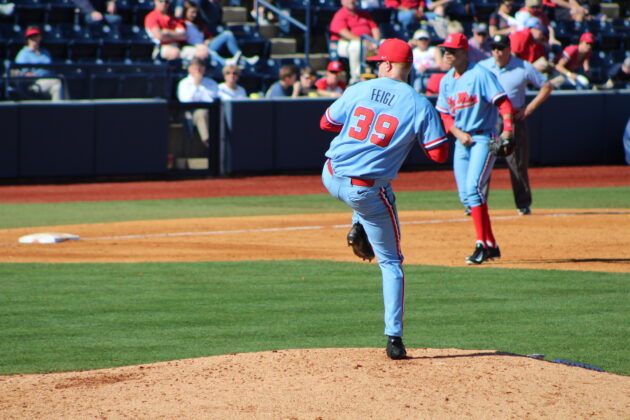 Rebel Captain Brady Feigl Named To NCBWA Pitcher Of The Month 