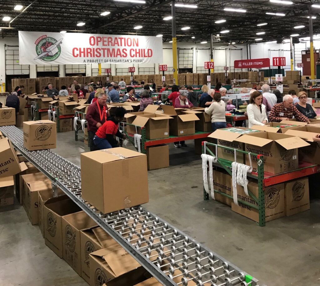 Operation Christmas Child's processing center in Atlanta