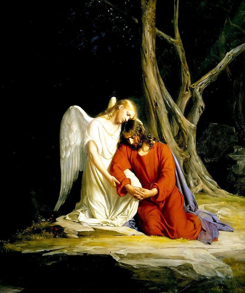 angel comforts Jesus