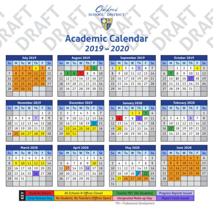 OSD Sets School Calendar for 20192020