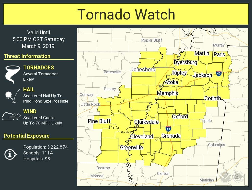 Tornado Watch in Effect for Lafayette County - HottyToddy.com1030 x 780