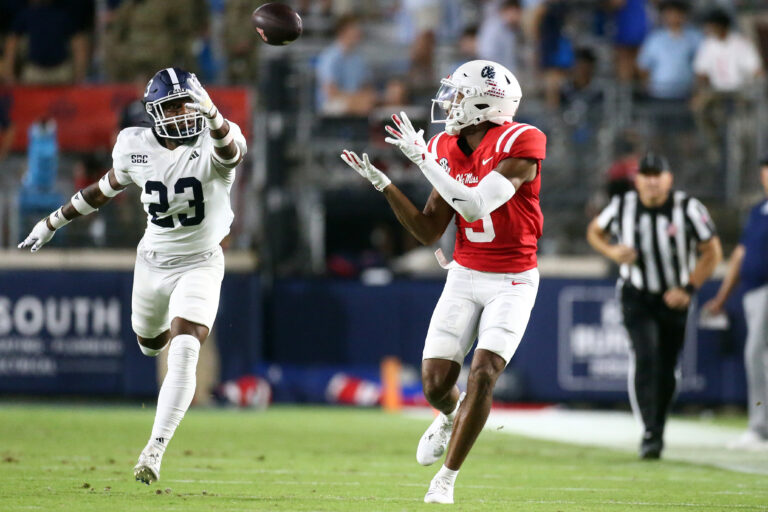 WATCH: Rebels’ Tre Harris recapping win over Georgia Southern