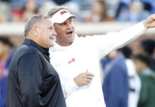 Arkansas coach Sam Pittman and Ole Miss coach Lane Kiffin