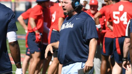 Ole Miss defensive coordinator Pete Golding