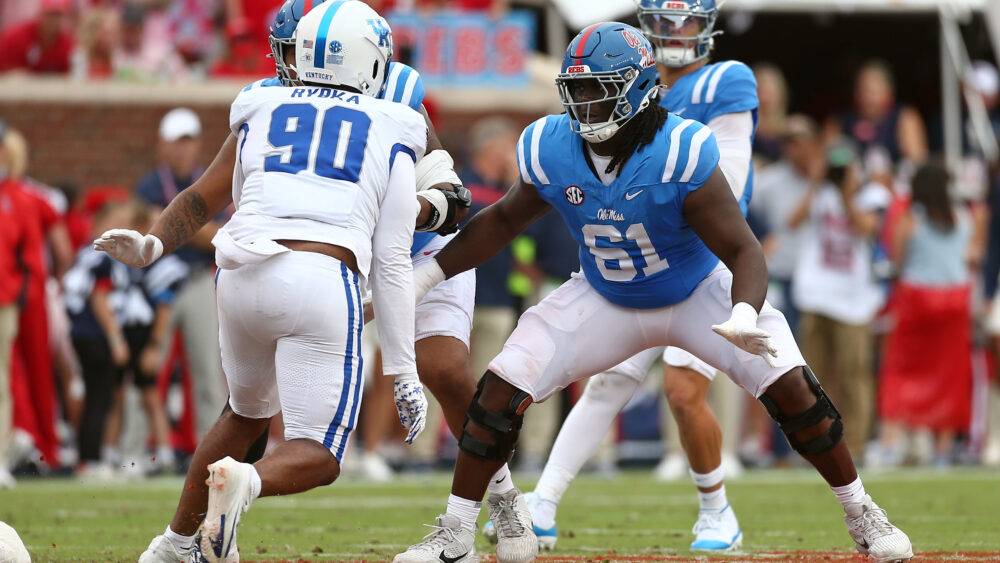 Ole Miss left tackle Diego Pounds