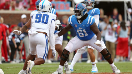 Ole Miss left tackle Diego Pounds