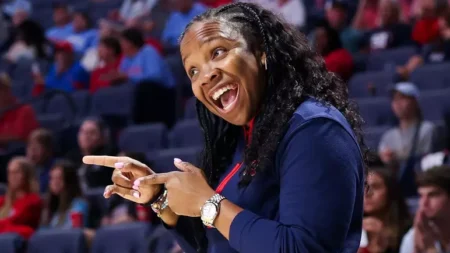 Ole Miss Rebels coach Yolett McPhee-McCuin during a game