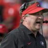 Georgia Bulldogs coach Kirby Smart during the first quarter against the Florida Gators