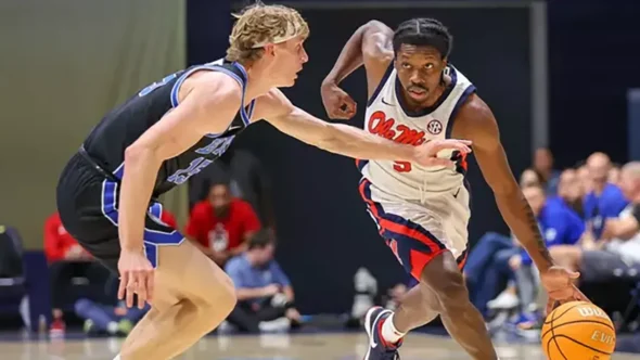 Rebels guard Jaylen Murray against BYU